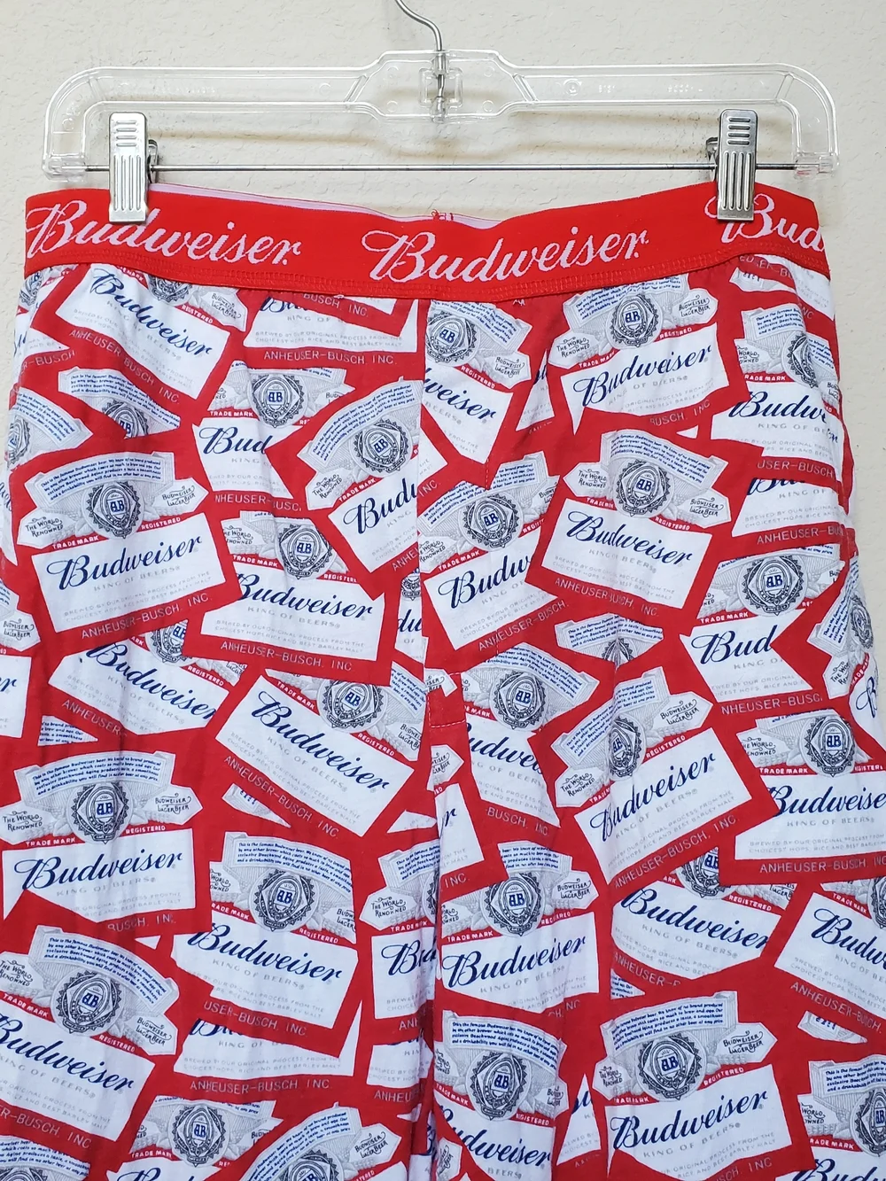 Budweiser Red and White Men's Pajama Pants.  Size Medium